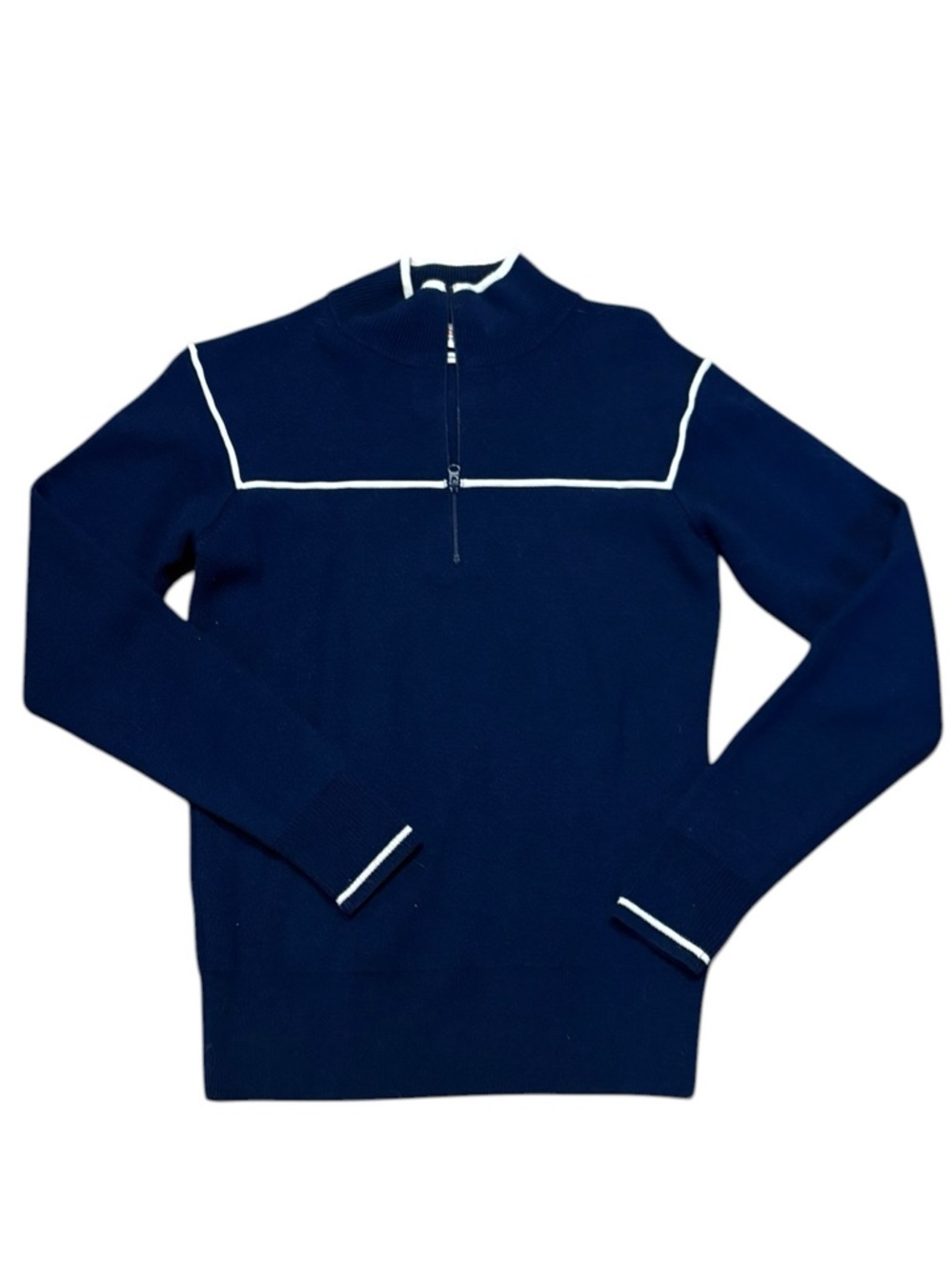 Vineyard vines Navy Quarter-Zip Sweater xs merino wool blend